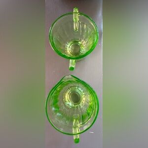 Elegant Green Glass Serving Set